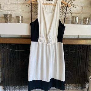 RACHEL Rachel Roy Black and White Sleeveless Colorblock Mini Dress